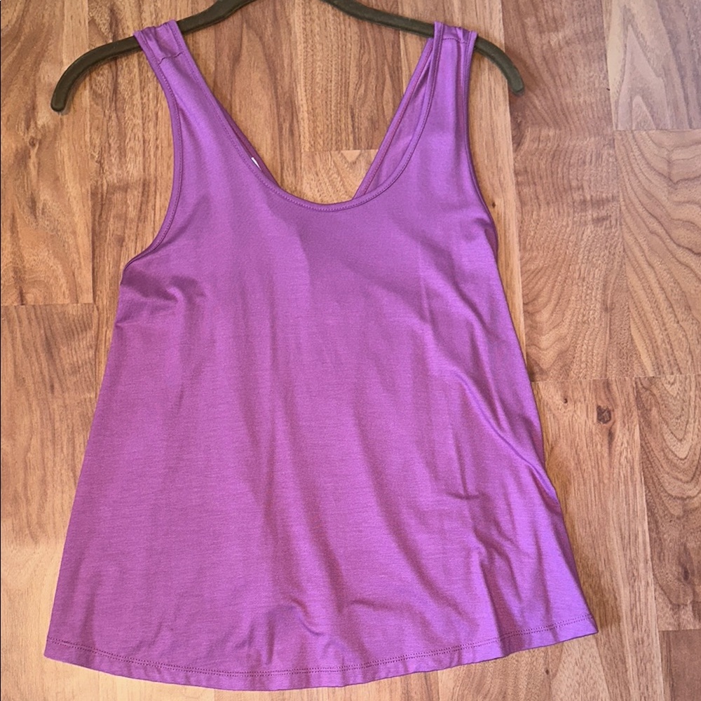 Ava Sky Purple Tank Top with Wide Straps and Scoop Neckline